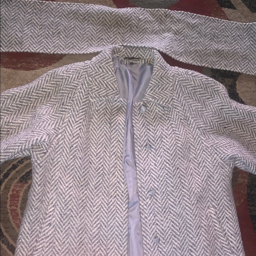 Light Gray Chevron Wool Coat
